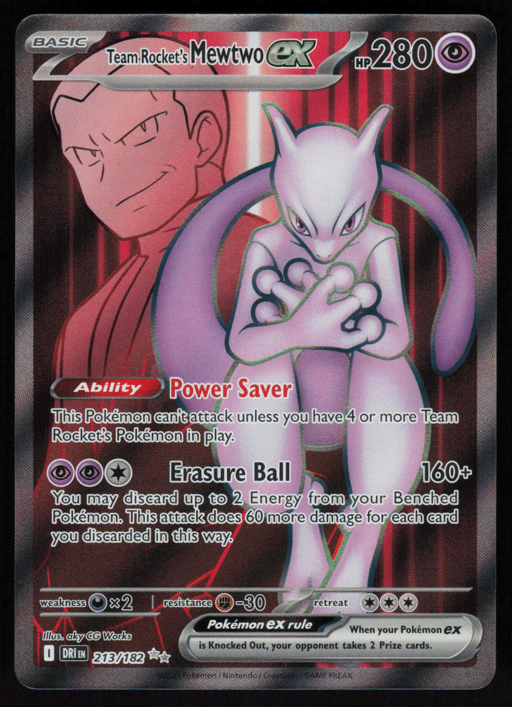 Team Rocket's Mewtwo ex Ultra Rare SV10: Destined Rivals 213/182 NM