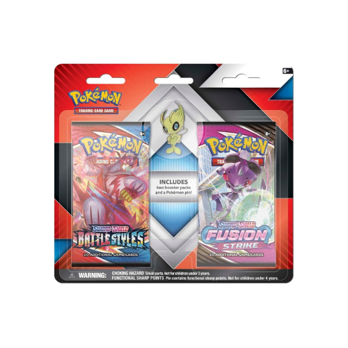 Pokémon TCG: 2 Booster Packs & Collector's Pin (Fusion Strike & Battle Styles)