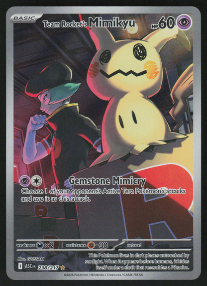 Team Rocket's Mimikyu Illustration Rare ME: Ascended Heroes 238/217 NM