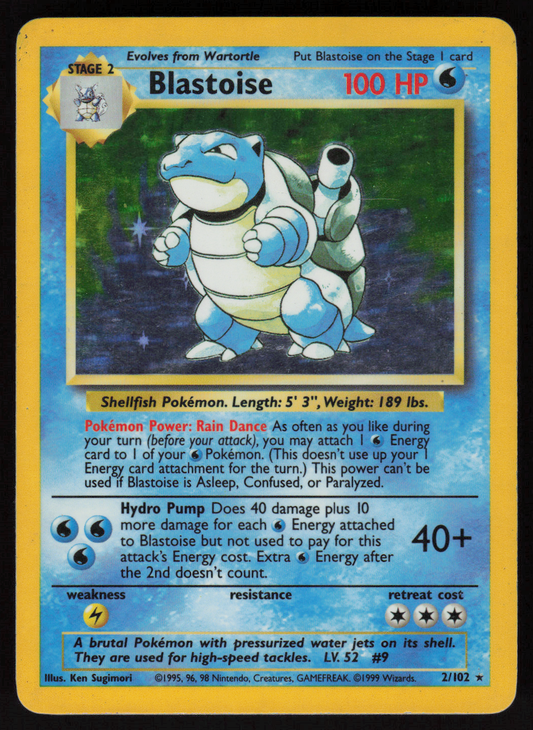 Blastoise Holo Rare Base Set 2 002/130 MP