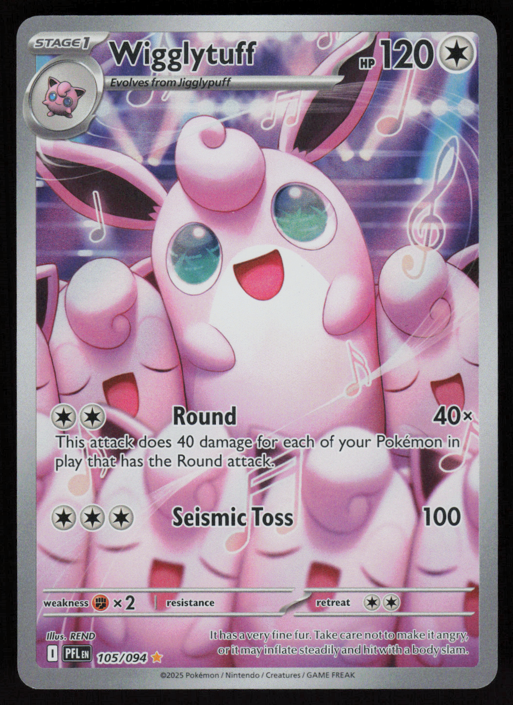Wigglytuff Illustration Rare ME02: Phantasmal Flames 105/094 NM