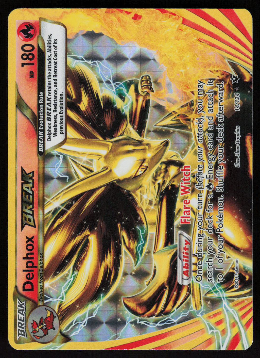 Delphox BREAK Rare BREAK XY - Fates Collide 14/124 NM