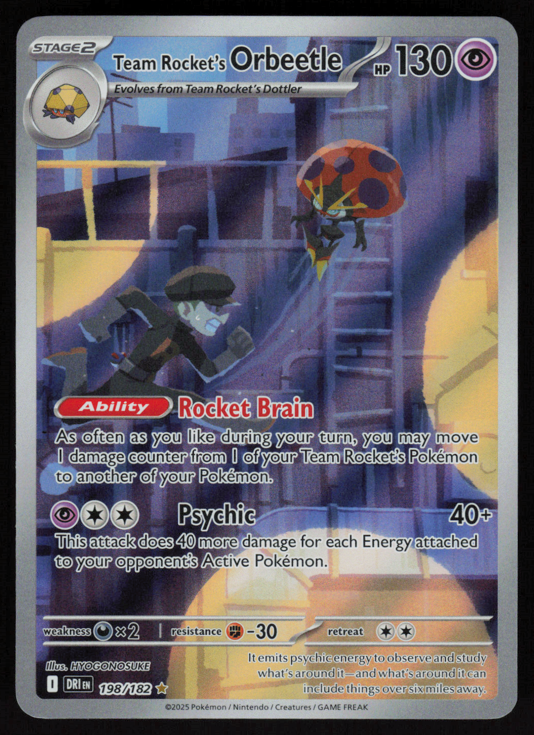 Team Rocket's Orbeetle Illustration Rare SV10: Destined Rivals 198/182 NM