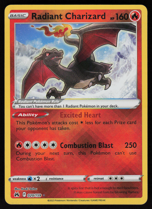 Radiant Charizard Radiant Rare SWSH: Crown Zenith 020/159 NM