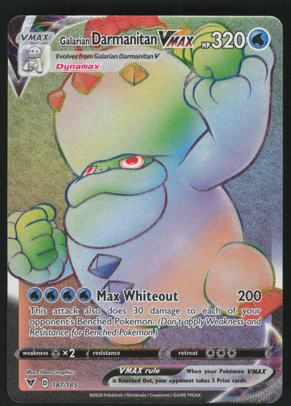 Galarian Darmanitan VMAX (Secret) Secret Rare SWSH04: Vivid Voltage 187/185 NM