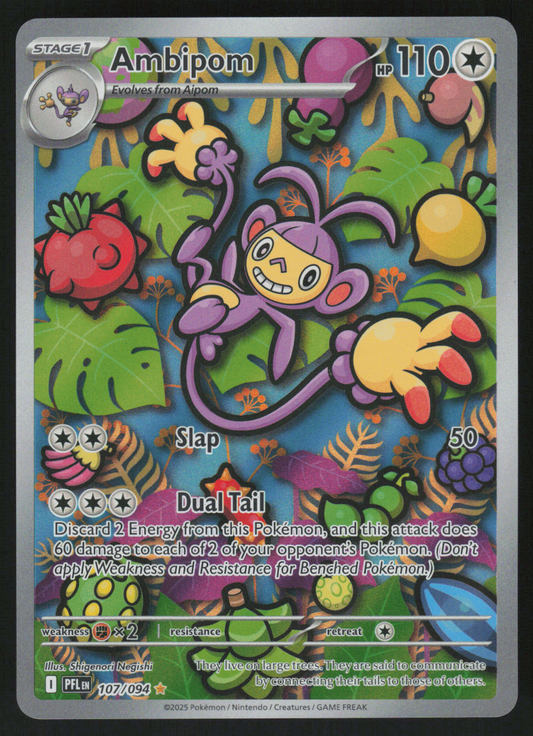 Ambipom - Illustration Rare ME02: Phantasmal Flames 107/094 NM