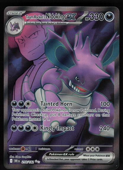 Team Rocket's Nidoking ex Ultra Rare SV10: Destined Rivals 216/182 NM