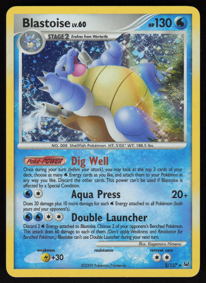 Blastoise Holo Rare Platinum 2/127 LP
