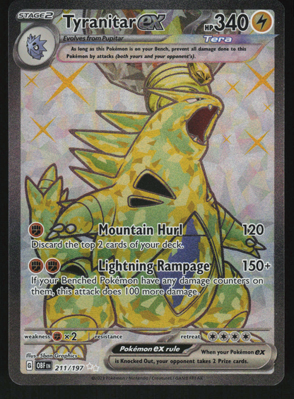 Tyranitar ex Ultra Rare SV03: Obsidian Flames 211/197 NM