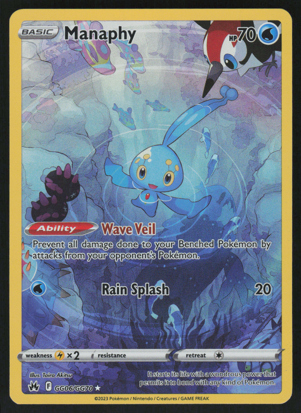 Manaphy Ultra Rare SWSH: Crown Zenith: Galarian Gallery GG06/GG70 NM