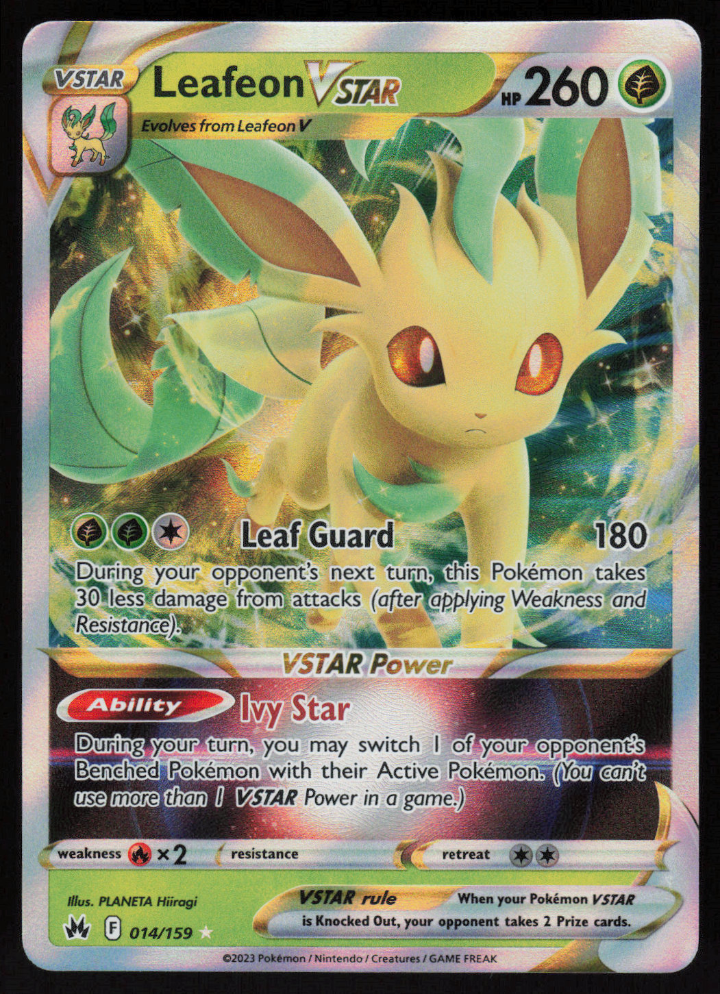 Leafeon VSTAR Ultra Rare SWSH: Crown Zenith 014/159 NM