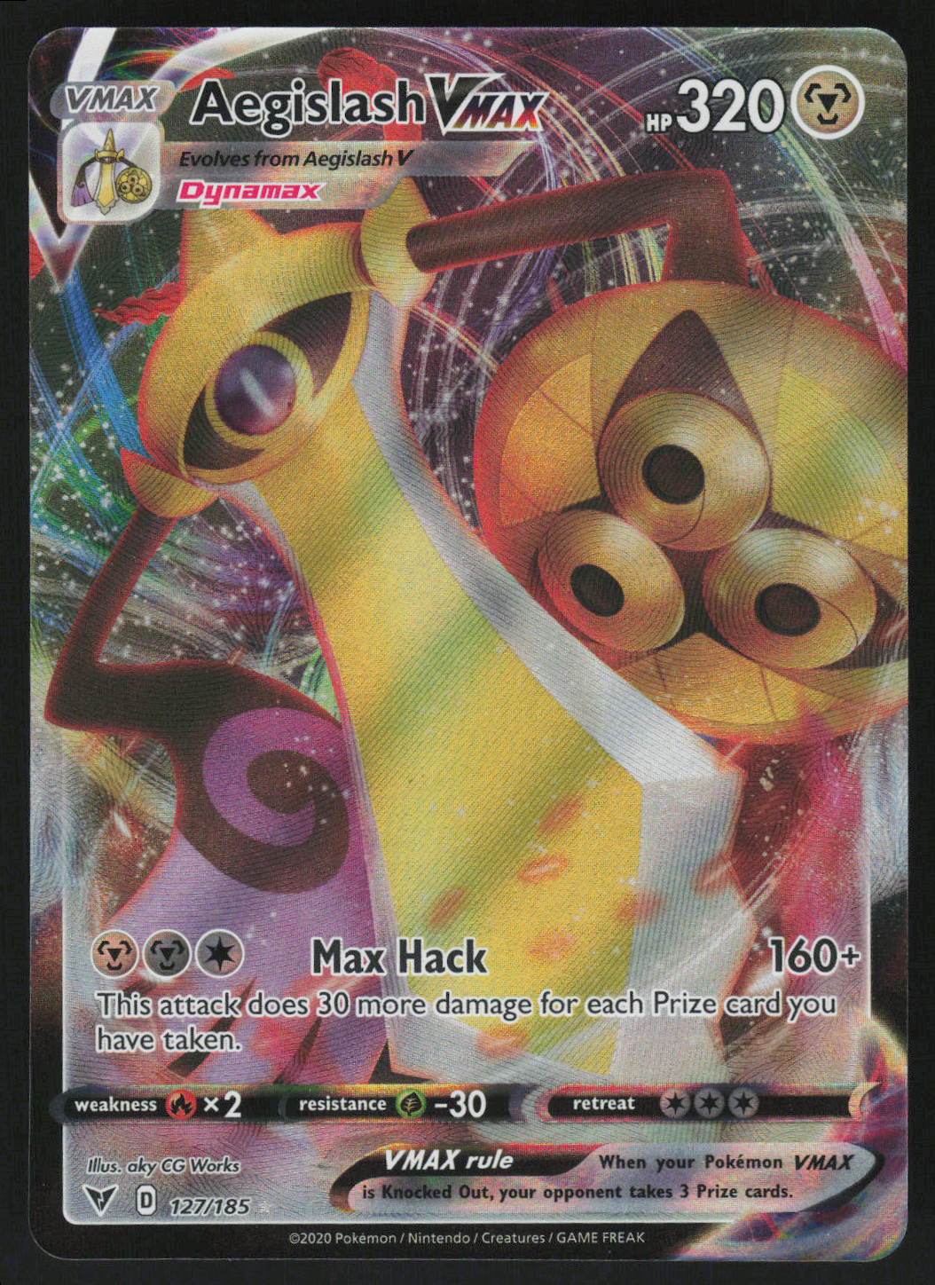 Aegislash VMAX Ultra Rare SWSH04: Vivid Voltage 127/185 NM