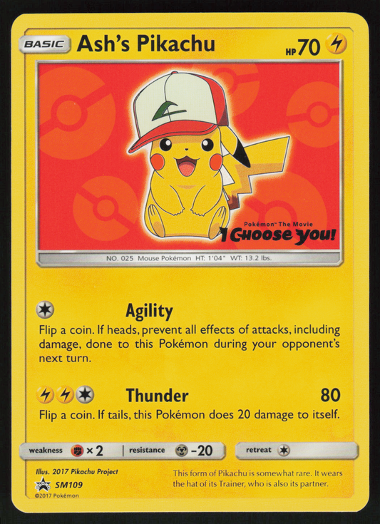 Ash's Pikachu - Promo SM Promos SM109 NM