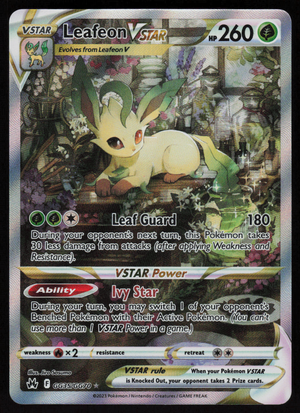 Leafeon VSTAR Ultra Rare SWSH: Crown Zenith: Galarian Gallery GG35/GG70 NM