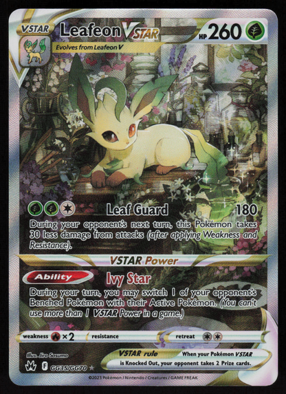 Leafeon VSTAR Ultra Rare SWSH: Crown Zenith: Galarian Gallery GG35/GG70 NM