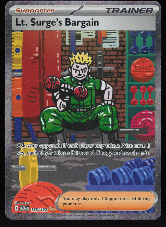 Lt. Surge's Bargain Special Illustration Rare ME01: Mega Evolution 185/132 LP