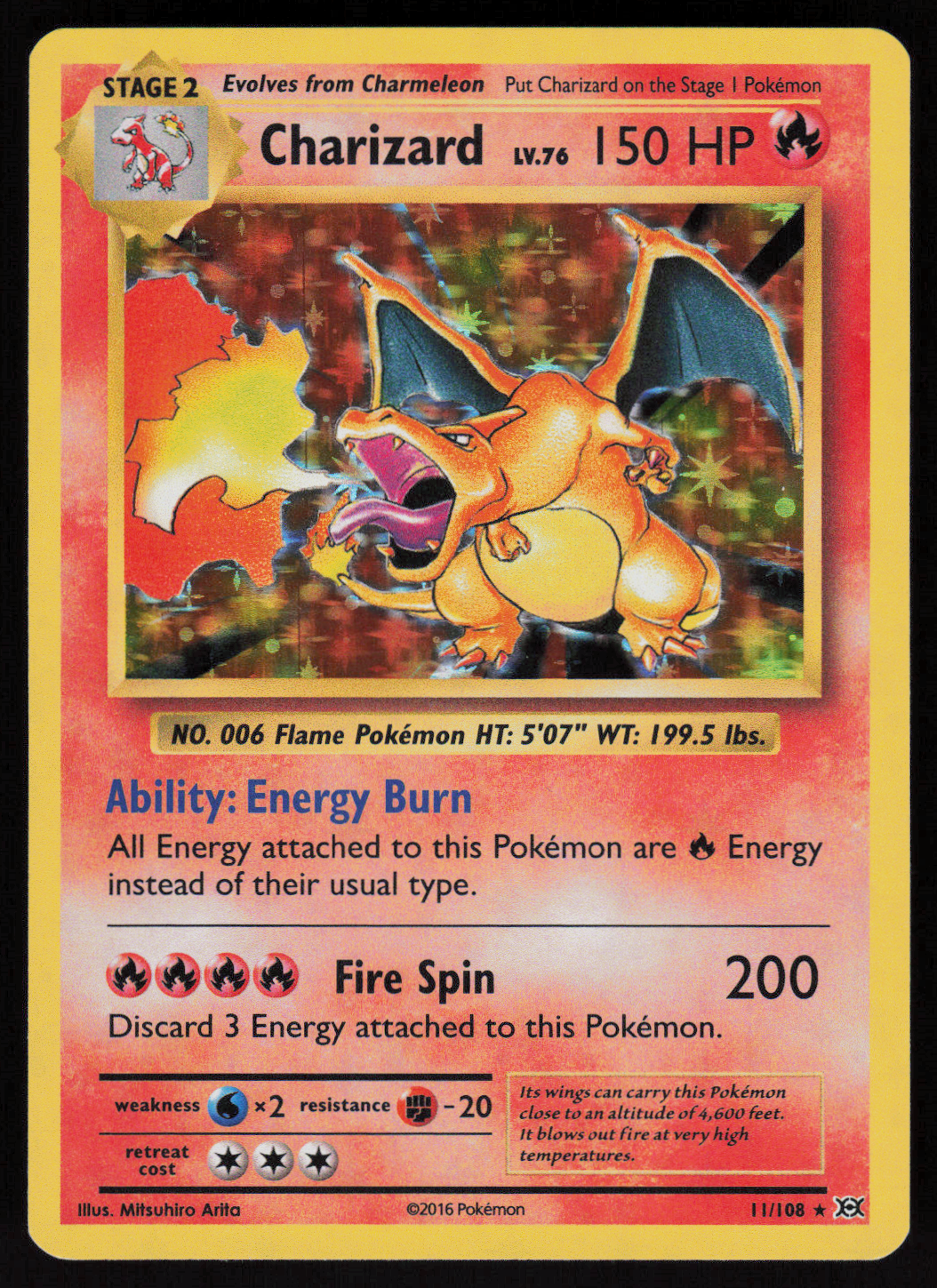 Charizard Holo Rare XY - Evolutions 11/108 LP