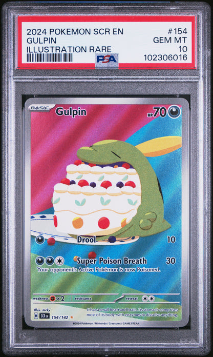 2024 POKEMON SCR EN-STELLAR CROWN | ILLUSTRATION RARE #154 GULPIN PSA 10