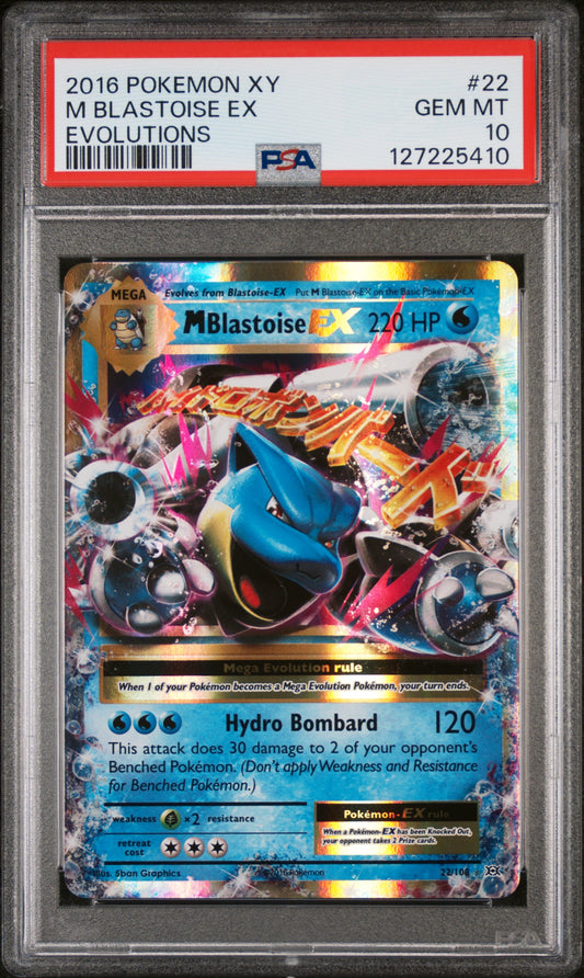 2016 POKEMON XY EVOLUTIONS #22 M BLASTOISE EX PSA 10