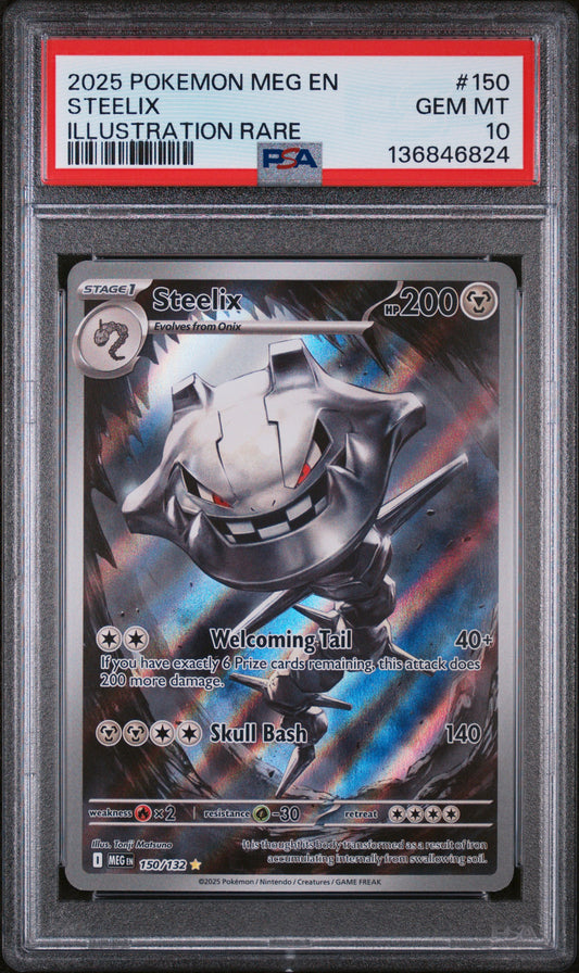 2025 POKEMON MEG EN-MEGA EVOLUTION | ILLUSTRATION RARE #150 STEELIX PSA 10