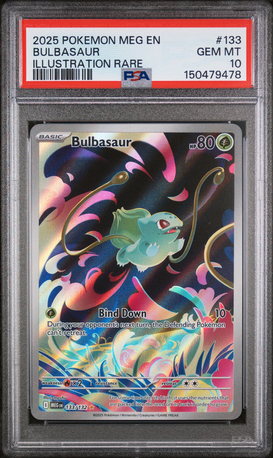 2025 POKEMON MEG EN-MEGA EVOLUTION | ILLUSTRATION RARE #133 BULBASAUR PSA 10
