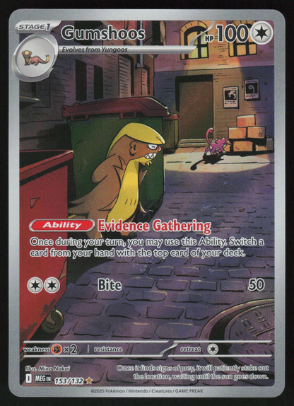 Gumshoos Illustration Rare ME01: Mega Evolution 153/132 NM