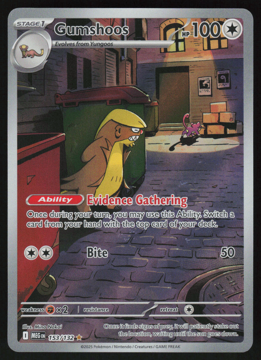 Gumshoos Illustration Rare ME01: Mega Evolution 153/132 NM