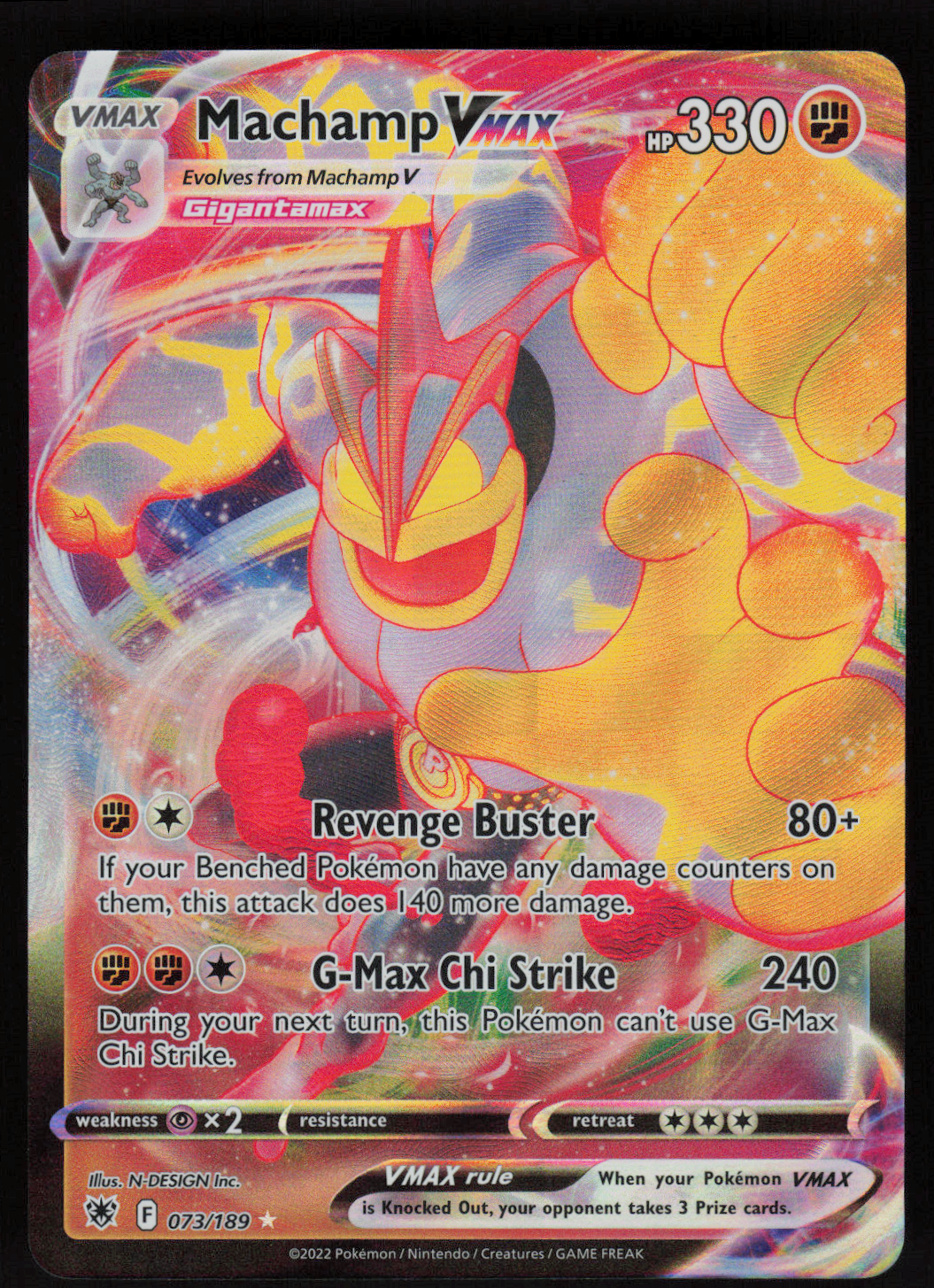 Machamp VMAX Ultra Rare SWSH10: Astral Radiance 073/189 NM