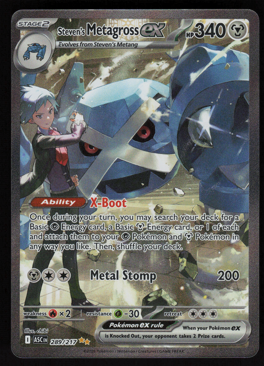 Steven's Metagross ex Special Illustration Rare ME: Ascended Heroes 289/217 NM