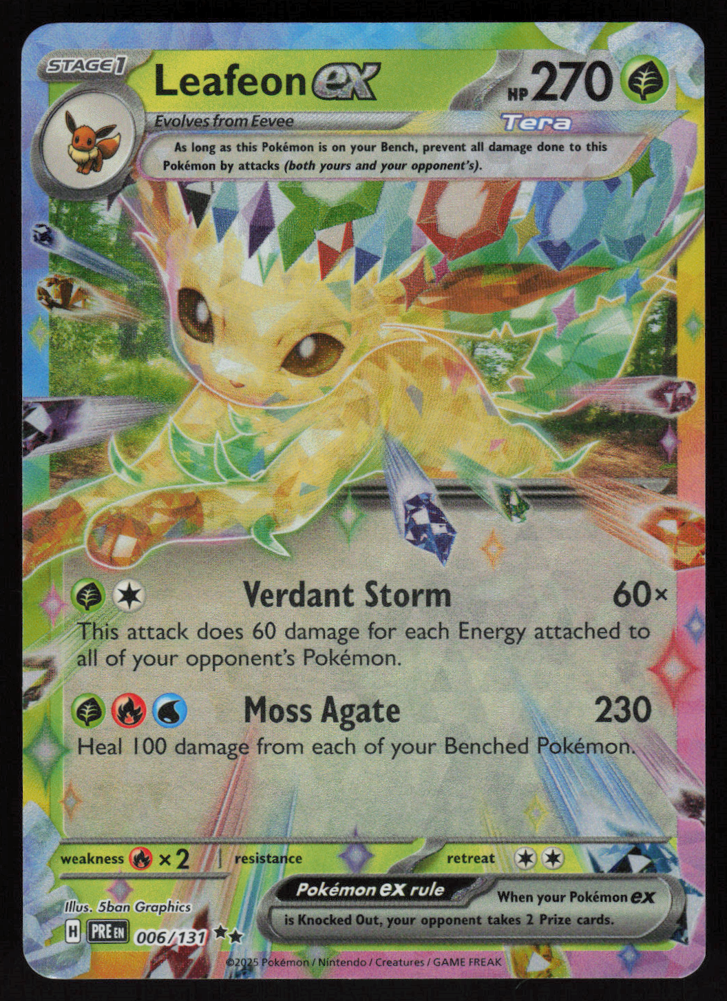 Leafeon ex - Double Rare SV: Prismatic Evolutions 006/131 NM