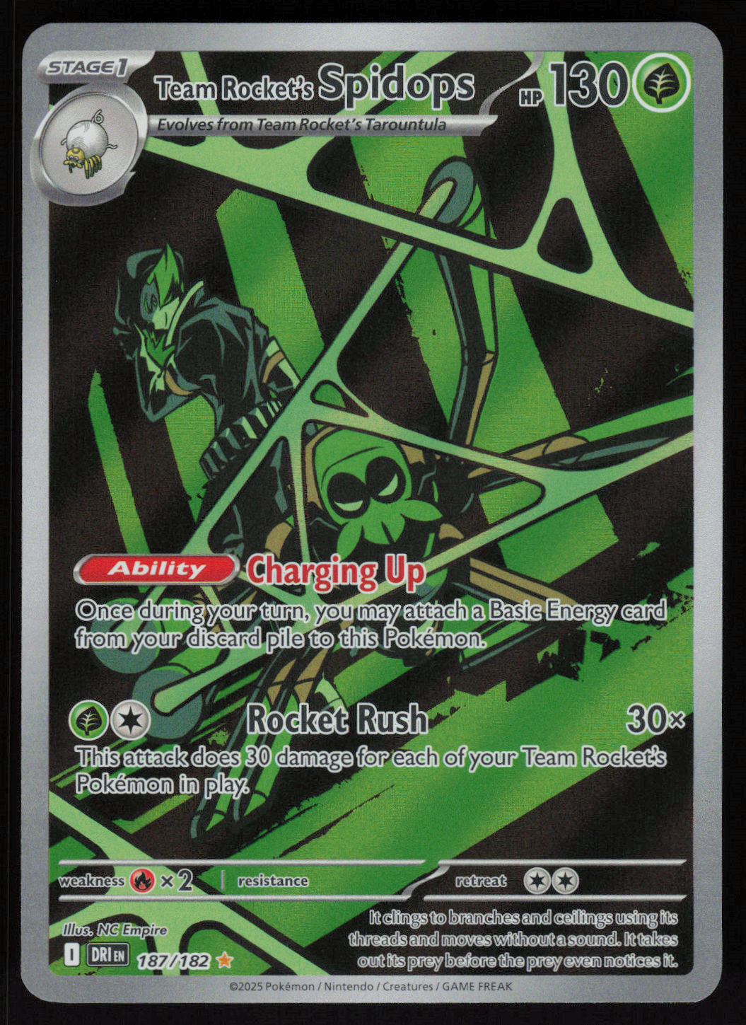 Team Rocket's Spidops Illustration Rare SV10: Destined Rivals 187/182 NM