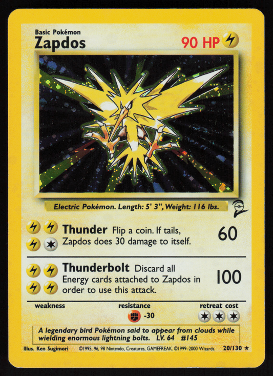 Zapdos Holo Rare Base Set 2 020/130 LP