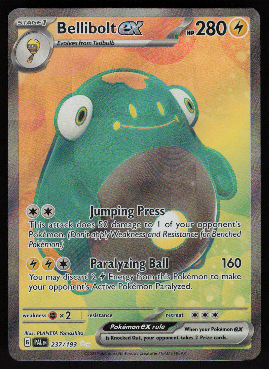 Bellibolt ex Ultra Rare SV02: Paldea Evolved 237/193 LP