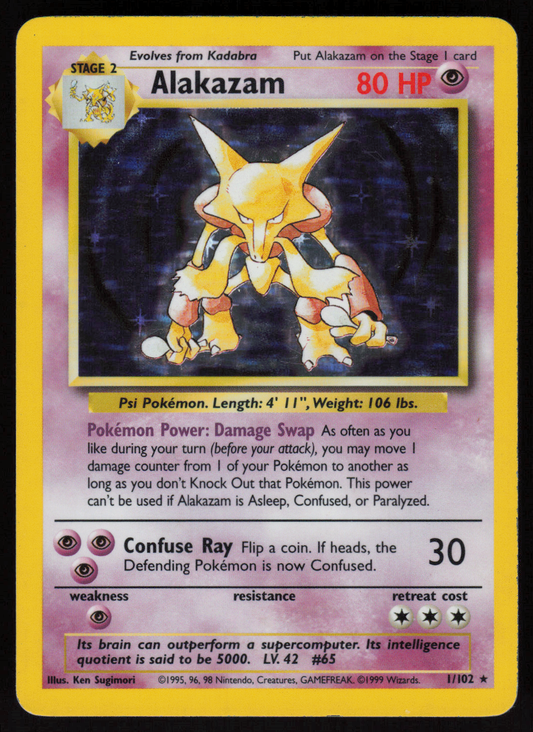 Alakazam Holo Rare Base Set 001/102 NM