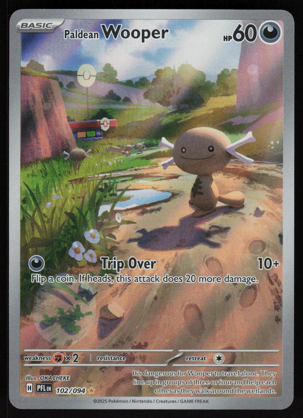 Paldean Wooper Illustration Rare ME02: Phantasmal Flames 102/094 NM