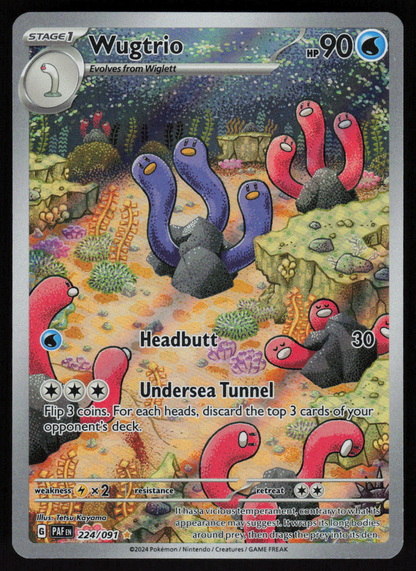 Wugtrio Illustration Rare SV: Paldean Fates 224/091 NM