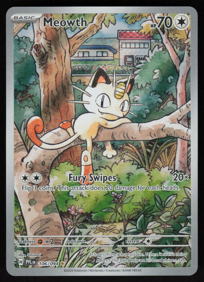 Meowth Illustration Rare ME02: Phantasmal Flames 106/094 NM