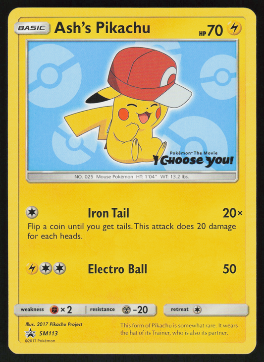 Ash's Pikachu - Promo SM Promos SM113 NM