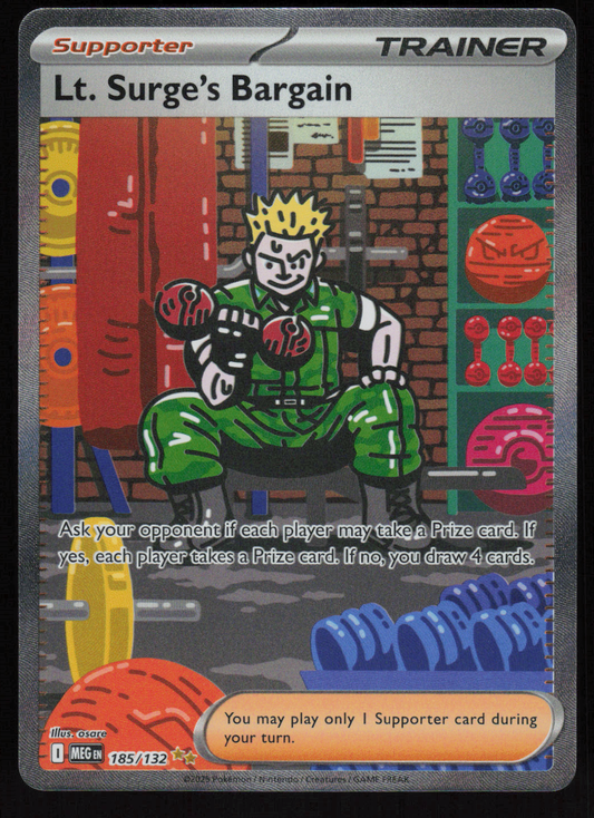 Lt. Surge's Bargain Special Illustration Rare ME01: Mega Evolution 185/132 NM