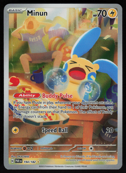 Minun Illustration Rare SV04: Paradox Rift 194/182 NM